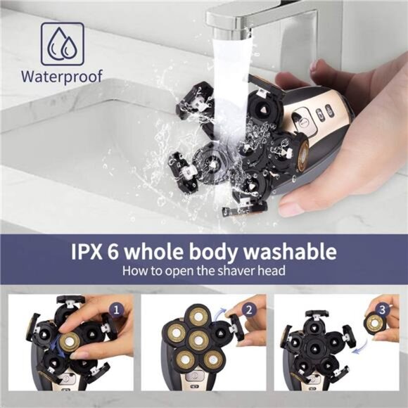 Head Shavers for Men Upgraded 5 in 1 Multifunctional Bald Head Shaver Grooming - Picture 6 of 8